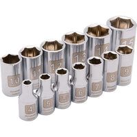 Dynamic Tools – Ensemble de 13 pièces, 6 pans métriques standards, à prise de 1/4 po, 4 mm à 15 mm-Comprend : 4, 5, 5,5, 6, 7, 8, 9, 10, 11 12, 13, 14, 15 mm