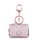 Generak Supply Étui Cuir Végétalien pour AirPod Pro avec Fermeture et Mousqueton - Argile Rose-Protection globale