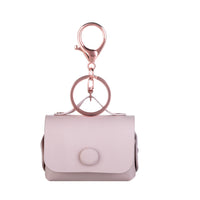 Generak Supply Étui Cuir Végétalien pour AirPod Pro avec Fermeture et Mousqueton - Argile Rose-Protection globale