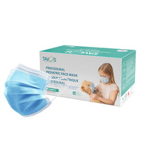 Tavos Canadian - ASTM Niveau 3 Masques faciaux à 3 plis pour enfants - 50 pcs x 10 Pack-Fabrique au Canada : Tous nos masques faciaux ASTM sont conçus, fabriques et emballes en Ontario, Canada.