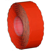 Meto – Étiquettes rouges fluorescentes 1522, 2 lignes, 1125/RL, 14 rouleaux/paq-Bords ondulés conçus pour attirer l’attention du client
