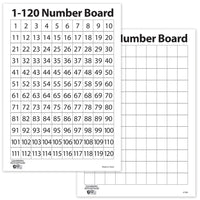 Learning Advantage Numbers 1-120 Tableaux effaçables à sec - Paquet de 20-10 par ensemble, vendu en 2 ensembles, 20 planches au total