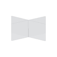 Diviseur de table à 4 voies Mark Maker - 47,5" L x 47,5" L x 23,5" H - Acrylique transparent 1/4" - Pas de traversées-Distanciation sociale jusqu'à 4 personnes