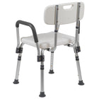 Flash Furniture Chaise De Bain Et Douche Réglable série HERCULES-Quick Release-Blanc (DCHY3523LWH)-Siège de sécurité texturé avec trous de drainage