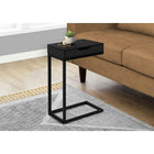 Monarch Specialties - 3600 Table D'Appoint - Noir/Metal Noir Et Tiroir-Dimensions du produit: 25 po (H) x 16 (L) x 10,25 (P)