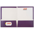 JAM Paper Chemises de présentation lustrées à 2 pochettes, 9 1/4 x 11 1/2 po, bleu violet, 12/paq.-2 pochettes