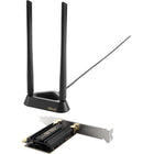 ASUS - Adaptateur Wi-Fi 6E PCIe avec base magnétique-Dernier Bluetooth 5.2 : portée de signal améliorée, vitesses de transmission plus rapides et moins d'interférences