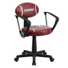 Flash Furniture - Fauteuil fonctionnel à motif de football, brun-Modèle de piqûres football brun et blanc