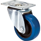 Kleton - Roulette Bleue, Pivotant, 4po (101,6 Mm), Caoutchouc, 350 Lb (158,8 Kg), paquet de 6-Dia. des trous de boulon 3/8po (9,52 mm)
