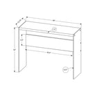 Monarch Specialties - 3055 Table D'Appoint 44 po L - Taupe Foncé/Verre Trempe-Assemblage nécessaire