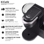 Keurig – Cafetière et machine à latte et cappuccino une tasse à la fois K-Café, charbon-Moussez le lait frais de votre choix, incluant du lait écrémé, et des boissons de soya ou d’amande, dans le mousseur lavable au lave-vaisselle. qui facilite grandement le nettoyage 