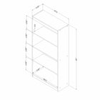 South Shore - Axess - Étagère 4 tablettes - Cerisier morgan-Tablettes ajustables : les quatre compartiments sont séparés par trois tablettes ajustables. Elles supportent un poids de 15 lb chacune.
