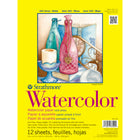 Strathmore - Bloc de papier à aquarelle - serie 300 - 9 po L x 12 po H - blanc -reliure à ruban adhesif -12 feuilles(P360-109-1)-Un papier aquarelle epais de qualite etudiante avec une surface pressee à froid. Ideal pour experimenter et pratiquer des techniques lorsque des lavis plus lourds et des retouches sont necessaires. Ce papier fournit des lavis uniformes et a une surface solide qui resiste au boulochage des fibres lors du levage de la couleur ou du frottement.