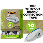 BIC - Ecolutions Wite-Out ruban correcteur -  6 mètres - paquet de 10-Adaptés aux droitiers comme aux gauchers, les distributeurs à ruban correcteur BIC de marque Wite-Out sont suffisamment compacts pour entrer dans un sac, un étudiant peut donc corriger facilement ses erreurs