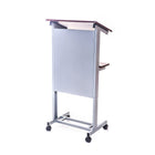 Luxor – Lutrin mobile à hauteur ajustable (LX-ADJ-DW), 40 lb, noyer foncé et gris-Poste de présentation mobile