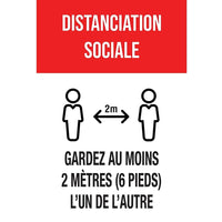 Autocollant de plancher français Mark Maker - Distanciation Sociale 2M Garder Au Moins 2 mètres (6 pieds) De L'Un A L'Autre-Sticker sol français