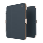 Étui folio Speck Balance pour iPad (A16/10e génération) - Lait d'amande/Moka/Charbon-Protection antimicrobienne éprouvée