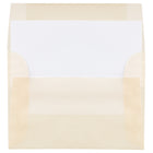 JAM Paper Enveloppes livret à fermeture gommée, papier vélin translucide, 3 5/8 x 5 1/8 po, ivoire ocre printemps, 100/pqt-Fermeture : gomme