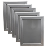 Eddie's - Porte-affiches verrouillable à cadre encliquetable - 8,50" x 11" - Aluminium argenté - Paquet de 5 (120660-5)-Porte-affiches verrouillables avec cadre encliquetable
