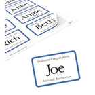 Avery Badges autocollants flexibles pour imprimantes laser/jet d/encre - 2 1/3 po x 3 3/8 po - blanc/bord bleu - paquet de 400-Badges souples blanc mat