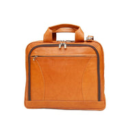 Ashlin ? Malette Alaster pour ordinateur portatif avec compartiment de rangement avant, havane (P7300-18-08)-Le range-tout à l?avant comporte 1 pochette horizontale, 2 grandes pochettes, 3 porte-stylos et une section à pièces d?identité.