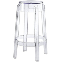 Nicer Furniture - tabouret de comptoir fantôme de Charles - transparent-Construction transparente en polycarbonate