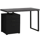 Monarch Specialties - 7411 Bureau 48 po L - Noir/Dessus Gris Cote Gauche Ou Droite-Un bureau d'ordinateur moderne de 48 pouces de long dans un style moderne, avec une configuration réversible pour une installation à gauche ou à droite, parfait pour créer un espace de travail fonctionnel dans votre bureau à domicile.