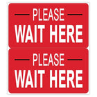 Eddie’s Hang-Up Display Ltd. - Décalcomanie de sol Please Wait Here, vinyle, 12 x 6 po, anglais-Distanciation sociale - Veuillez attendre ici