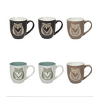 CTG Brands – Ensemble de tasses Bullet à motif hibou, brun, beige, paq./6-Ensemble: comprend 6 tasses au total, avec 3 couleurs différentes