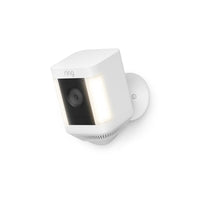 Ring - Spotlight Camera Plus Batterie avec vision nocturne couleur et sirène de sécurité (version 2022) - Blanc-Vidéo HD 1080p, visualisation en direct, vision nocturne couleur