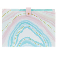 U Brands Fashion Classeur expansible à 5 pochettes sans rabat, tons pastel (3305F04-24)-Fait de matériaux polymères durables antidéchirures