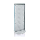 Azar Displays – Présentoir de comptoir à panneaux perforés sur 2 côtés rotatif, 20 x 8 po, transparent (700508-CLR)-Le présentoir à deux côtés repose une base rotative en plastique transparent, qui offre un accès facilité aux clients