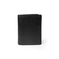 Club Rochelier - Portefeuille à rabat vertical pour hommes - Noir-Noir - Cuir