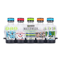 reduce Set de semaine de l'eau - 14oz - Aventure - Paquet de 5-Ensemble de bouteilles d’eau de cinq (5) jours avec plateau-réfrigérateur