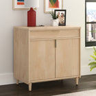 Sauder - 433360 La Collection Clifford Place Base de bibliothèque - Finition Natural Maple-Espace rangement dissimulé derrière les portes muni d’une grande tablette réglable. 