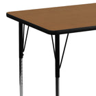 Flash Furniture – Table d’activités rectangulaire, dessus thermofusionné stratifié, pattes réglables, 30 larg. x 48 long., chêne-Forme : Rectangulaire