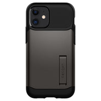 Spigen Slim Armor pour iPhone 12 mini - Gunmetal-Un étui en TPU double couche et un étui rigide en polycarbonate offrent une protection contre les chocs.