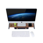 ShoppingAll - Premium Ergonomic Monitor Stand Riser- Noyer-Cet organisateur de bureau élégant libère de l'espace pour maximiser le rangement sur le bureau. Ce support d'écran peut supporter un écran et accueillir un clavier standard sous le support.