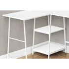 Monarch Specialties - 7596 Bureau 48 po L - Dessus Blanc De Coin/Metal Blanc-Idéal pour les plus petits espaces de travail nécessitant du rangement, ce bureau à 3 niveaux ouverts. Finition sur tous les côtés pour un placement polyvalent dans votre bureau à domicile