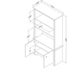 South Shore – Bibliothèque à 3 tablettes avec portes, blanc pur, collection Vito (10328)-Accessoires non compris