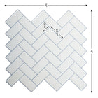 CTG Brands Herringbone Wall Tile, 10" x 10", White, 6 Pack-Bricolage facile: il suffit de décoller la pellicule arrière et de coller les carreaux de dosseret auto-adhésifs à l'endroit souhaité sans colle supplémentaire, sans coulis, sans dégats et sans outils spéciaux ni expérience requis