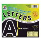 Lettres autocollantes, 4", 78 caractères, noir-Lettres autocollantes amovibles, repositionnables et réutilisables