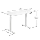 Ezywork - Bureau assis-debout électrique - 48" x 24" - Blanc-Capacité de poids : 154 livres