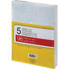 Tablettes de papier, 8 3/8 po x 10 7/8, quadrillé, blanc, 96 feuilles, paq./5-Enlèvement facile et net des feuilles