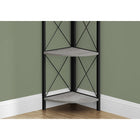 Monarch Specialties - 3647 60 po H Etagere - Gris/Metal Noir En Coin-Capacité de poids par étagère : 35 lb