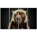 Designart – Tableau sur toile, Ours brun, 4 panneaux (PT2301-271)-Imprimé
