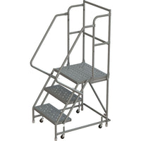 Tri-Arc Manufacturing – Escabeau roulant avec marche supérieure profonde; 30 po haut.; 3 marches; 24 po larg.-Nombre de marches : 3
