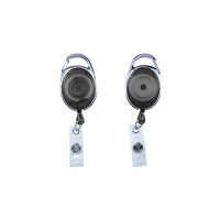 Beslayn – Bobine porte-insigne ovale translucide avec mousqueton intégré, à pince rapide, sangle transparente, paq./25-Les bobines sont munies de cordons rétractables de 30 po (762 mm) munis de mousquetons en plastique pour attacher des insignes d'identité, des clés et d'autres articles essentiels