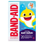 Pansements adhésifs de marque Band-Aid Pinkfong Baby Shark, 20 pansements assortis-Band-Aid Adhesive Bandages for kids featuring Pinkfong Baby Shark characters