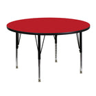 Flash Furniture – Table d’activités ronde, 48 po, dessus stratifié haute pression 1,25 po, pattes préscolaires réglables, rouge-Stratifié, rouge